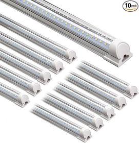 Barrina LED Shop Light, 8FT 72W 9000LM 5000K, Daylight White, V Shape, Clear Cover, Hight Output, Linkable , T8 LED Tube Lights