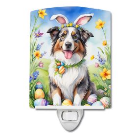 NEW Australian Shepherd Easter Egg Hunt Ceramic Night Light Compact, UL-Certified, Ideal for Bedroom, Bathroom, Nursery, Hallway, Kitchen, 6x4x3