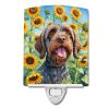 NEW Wirehaired Pointing Griffon in Sunflowers Ceramic Night Light Compact, UL-Certified, Ideal for Bedroom, Bathroom, Nursery, Hallway, Kitchen, 6x4x3