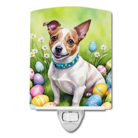 NEW Jack Russell Terrier Easter Egg Hunt Ceramic Night Light Compact, UL-Certified, Ideal for Bedroom, Bathroom, Nursery, Hallway, Kitchen, 6x4x3