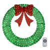 48in Pre-Lit Outdoor Christmas Wreath Decoration, LED Metal Holiday Decor for Home Exterior, Garden w/ 315 Lights, Bow - Green/Red