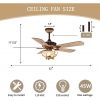 Indoor Rustic Ceiling Fan with Light and 5 Wood Blades, Modern Antler Ceiling Fan Homer Decoration Remote of 52Inch