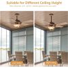 Indoor Rustic Ceiling Fan with Light and 5 Wood Blades, Modern Antler Ceiling Fan Homer Decoration Remote of 52Inch