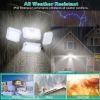 Solar Powered Wall Lights Outdoor Motion Sensor Lamps with Separate Solar Panel 4 Adjustable Heads 333Pcs Beads 120¬∞ Sensing Angle Remote Control Wat