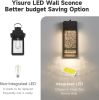 Dusk to Dawn Porch Lights, Modern Black Wall Sconce with Crystal Bubble LED Outdoor Lighting Fixture 1 Pack