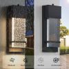 Dusk to Dawn Porch Lights, Modern Black Wall Sconce with Crystal Bubble LED Outdoor Lighting Fixture 1 Pack