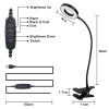 48 LED Reading Clip on Light for Bed, Eye Caring Bed Lamp for Headboard with Adapter