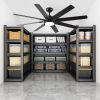 72 inch Large Ceiling Fans with Lights and Remote, Indoor/Outdoor Black Modern Ceiling Fan for Kitchen Living Room Patio