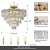 (Same as W1340102252/L5001) Gold Crystal Chandeliers,5-Tier Round Semi Flush Mount Chandelier Light Fixture