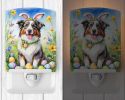 NEW Australian Shepherd Easter Egg Hunt Ceramic Night Light Compact, UL-Certified, Ideal for Bedroom, Bathroom, Nursery, Hallway, Kitchen, 6x4x3