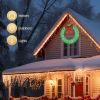 48in Pre-Lit Outdoor Christmas Wreath Decoration, LED Metal Holiday Decor for Home Exterior, Garden w/ 315 Lights, Bow - Green/Red