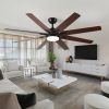 72 inch Large Ceiling Fans with Lights and Remote, Indoor/Outdoor Black Modern Ceiling Fan for Kitchen Living Room Patio