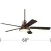 60" Wind and Sea Industrial Indoor Outdoor Ceiling Fan with Light LED Remote Control Dimmable Oil Brushed Bronze Brown