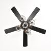 52 Inch Crystal Chandelier Fan with Lights and Remote Control, Modern Ceiling Fan with Dual Finish Reversible Blades, Fandelier for Living Room