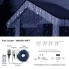 105ft Outdoor Christmas Decoration Lights,1000 LED 8 Modes Curtain Fairy Lights with 50 Drops,Plug in,Waterproof,Timer