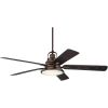 60" Wind and Sea Industrial Indoor Outdoor Ceiling Fan with Light LED Remote Control Dimmable Oil Brushed Bronze Brown