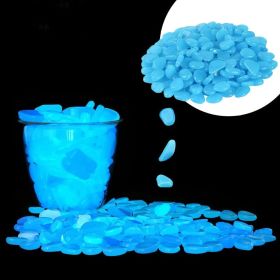 Outdoor Luminous Stones 100Pcs Glow in The Dark Pebbles Garden Moonlight Stones (Color: Blue)