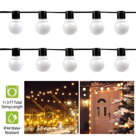 Plug-in Globe String Light Warm White Fairy Light Bulbs Outdoor Water Resistant (Light Color: Warm White)