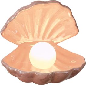 Shell Pearl Light LED Accent Lamp Portable Night Light (Color: pink)