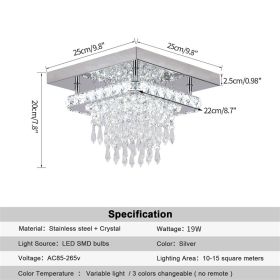 Modern Dimmable For Bedroom Pendant Light With Remote Control Dining Room Fixtures Home Decor Hanging Chandelier Ceiling Lamp (Lampshade Color: Dia25cm, Emitting Color: Cold White)