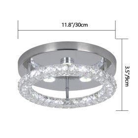 Simple Bedroom Ceiling Lamp Crystal Led Lighting Chandelier Suitable For Cloakroom Aisle Porch Changeable Pendant Lamp Fixture (Emitting Color: Warm White, Body Color: D dia30cm)