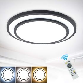 Depuley 50cm 48W Modern Smart Round LED Ceiling Light with Remote Control 3 Color Changeable for Bedroom Living Room Office (Wattage: 110-120V)