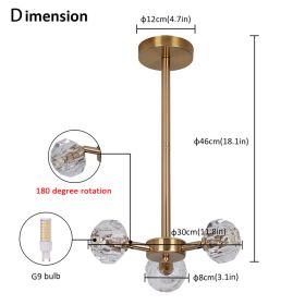 Modern Crystal Sconce Lamp G9 Wall Sconce Aisle Door Front Lights Sleeping Copper Wall Lights Bedside Lamp For Bedroom Fixtures (Color Temperature: Warm White (2700-3500K), Lampshade Color: Pendant light B)