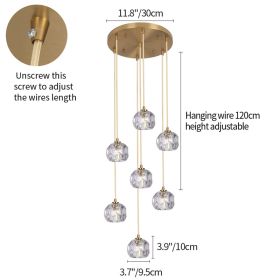 Modern Crystal Sconce Lamp G9 Wall Sconce Aisle Door Front Lights Sleeping Copper Wall Lights Bedside Lamp For Bedroom Fixtures (Color Temperature: Warm White (2700-3500K), Lampshade Color: 7 heads)