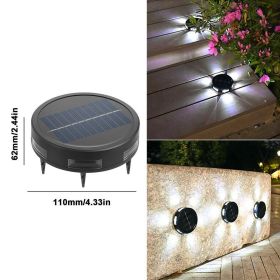 Solar Lights Outdoor Waterproof | Solar Walkway Lights Outdoor | Pathway Lights Solar Ground Lights 6 LED Solar Powered Disk Lig (Color: White Light)