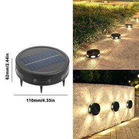 Solar Lights Outdoor Waterproof | Solar Walkway Lights Outdoor | Pathway Lights Solar Ground Lights 6 LED Solar Powered Disk Lig (Color: warm light)