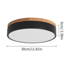 Modern Wooden Led Ceiling Lamp Aisle Light Bedroom Corridor Decor Balcony Minimalist Chandelier Pendant Light Bathroom Fixture (Emitting Color: Cold White, Body Color: Round B)