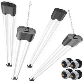 Ensenior 4 Pack Linkable LED Utility Shop Light, 4 FT, 4400 High Lumens, 36W Equivalent 280W, 5000K Daylight (Emitting Color: Black - E26-4 PACK)