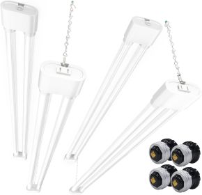 Ensenior 4 Pack Linkable LED Utility Shop Light, 4 FT, 4400 High Lumens, 36W Equivalent 280W, 5000K Daylight (Emitting Color: White - E26-4 PACK)