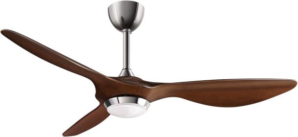 reiga 52 Inch Smart White Ceiling Fan with Dimmable Light and Remote Control, 3 Blades Modern Indoor Outdoor Ceiling Fans (Color: 52  Brown)