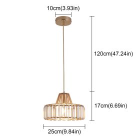 Creative Crystal Led Chandelier Light Indoor Plafon Lustre Pendant Ceiling Lamp In The Kitchen Home Decor Hanging Lamp Luminaire (Emitting Color: Warm White, Body Color: 1 head gold B)