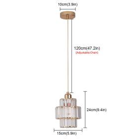 Creative Crystal Led Chandelier Light Indoor Plafon Lustre Pendant Ceiling Lamp In The Kitchen Home Decor Hanging Lamp Luminaire (Emitting Color: Warm White, Body Color: 1 head gold A)