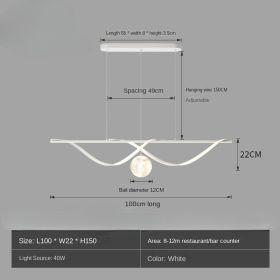 Modern LED Chandelier for Living Room Dining Room Glass Ball Kitchen Lamp Home Decor Lighting Novelty Nordic LED Hanging Lights (Lampshade Color: C-100cm white, Emitting Color: Cold Light)