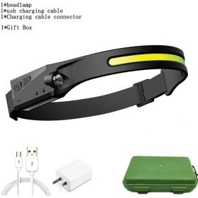 Z30 550LM COB LED Induction Riding Headlamp 1200mAh USB Rechargeable Hunting Flashlight Work Light 3 Modes Flashlight Torch (Plug Type: UK, Emitting Color: F Packing)