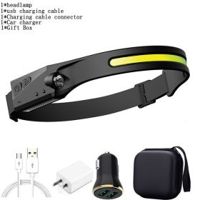 Z30 550LM COB LED Induction Riding Headlamp 1200mAh USB Rechargeable Hunting Flashlight Work Light 3 Modes Flashlight Torch (Plug Type: UK, Emitting Color: J Packing)