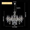 TRY-YEAN Vintage Crystal 10 Arm Cognac Chandelier Classic K9 Crystals Drop Pendant Lighting for Living Room Bedroom Hallway E14