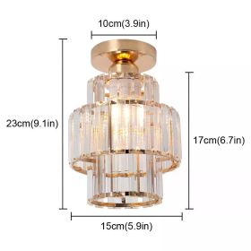 Modern Pendant Light Crystal Led Gold Chandelier Ceiling Lamp Living Dining Room Luminaire Aisle Kitchen Island Decor Fixture (Body Color: Ceiling 15cm)