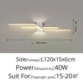 Modern Minimalist LED Wall Lamp Foyer Indoor Bedroom Study Room Living Room TV Background Wall Decorative Light (Lampshade Color: A White 120cm, Body Color: White light)