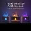 3D Flame Humidifier, Portable Silent Aromatherapy Essential Oil Diffuser With Flame Night Light For Home, Office