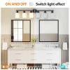 Modern 6-Light Vanity Bathroom Mirror Light, Frosted White Glass with Black Iron Frame, Contemporary Wall Sconce for Bedroom, Bathroom