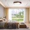 24W Modern LED Mount Ceiling Light with Wood Pattern and Metal Frame