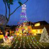 Christmas Hanging Waterfall String Light with Topper Star IP65 Waterproof Outdoor Plug In Fairy Waterfall Tree Light with 8 Lighting Modes Timer Memor