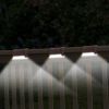 4Pcs Solar Powered LED Step Lights Outdoor IP55 Waterproof Dusk To Dawn Sensor Fence Lamps