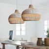 LED Rattan Chandelier Pendant Lamp for Japanese Restaurant Nordic Kitchen and Retro Tea Room Decor Handmade Lighting Fixtures