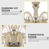 TRY-YEAN Vintage Crystal 10 Arm Cognac Chandelier Classic K9 Crystals Drop Pendant Lighting for Living Room Bedroom Hallway E14