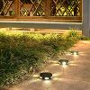 Solar Lights Outdoor Waterproof | Solar Walkway Lights Outdoor | Pathway Lights Solar Ground Lights 6 LED Solar Powered Disk Lig